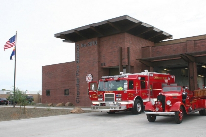 Fire Truck at Fire Station